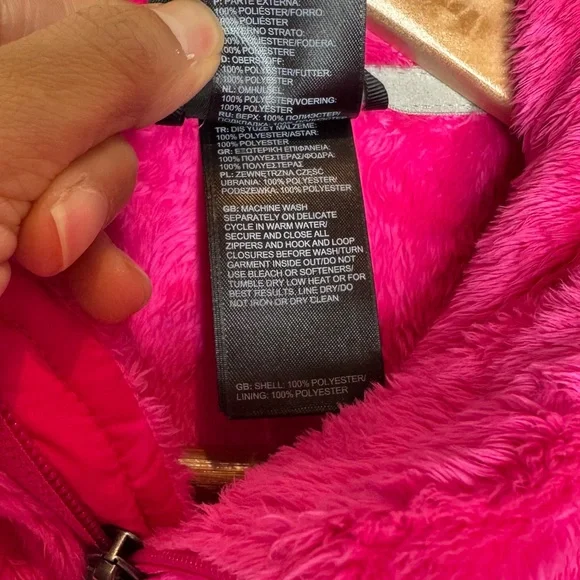 The North Face Osito 2 Fleece Jacket Women’s Large Hot Pink Full Zip Plush - Picture 4 of 6